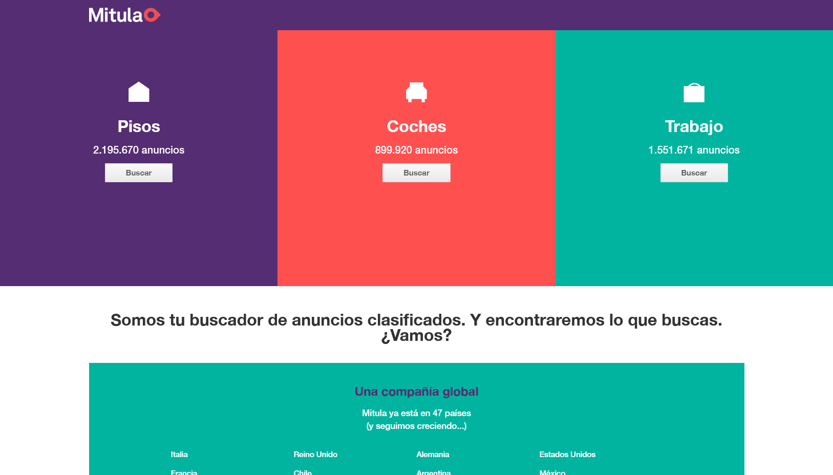 screenhot de la home de mitula