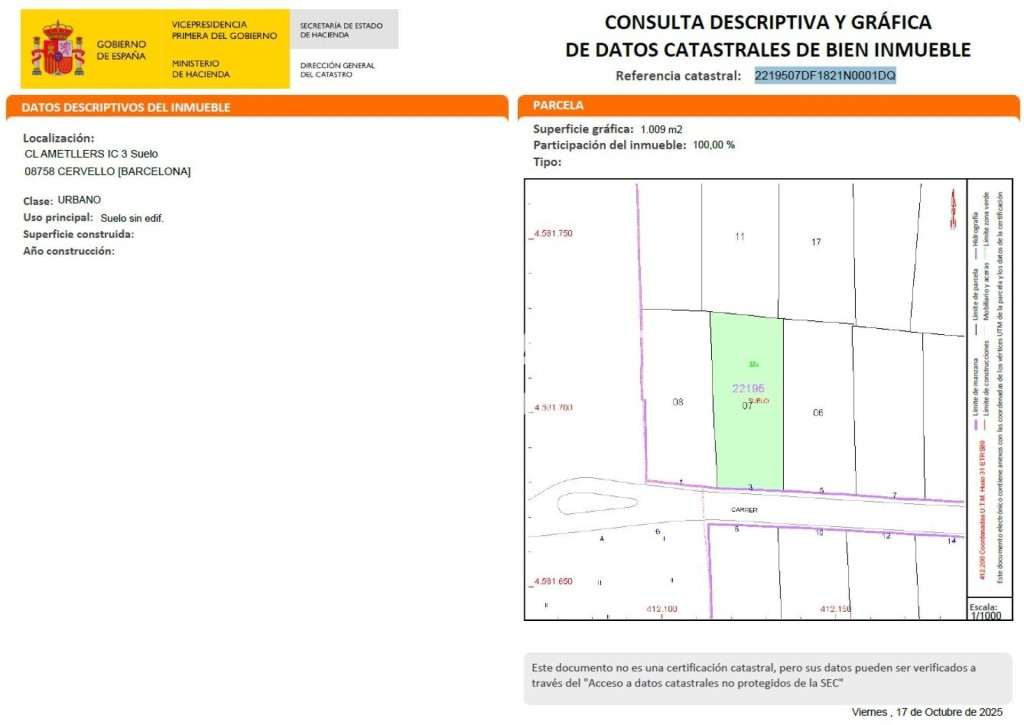 Gran Terreno plano listo para construir en Cervelló - foto 13
